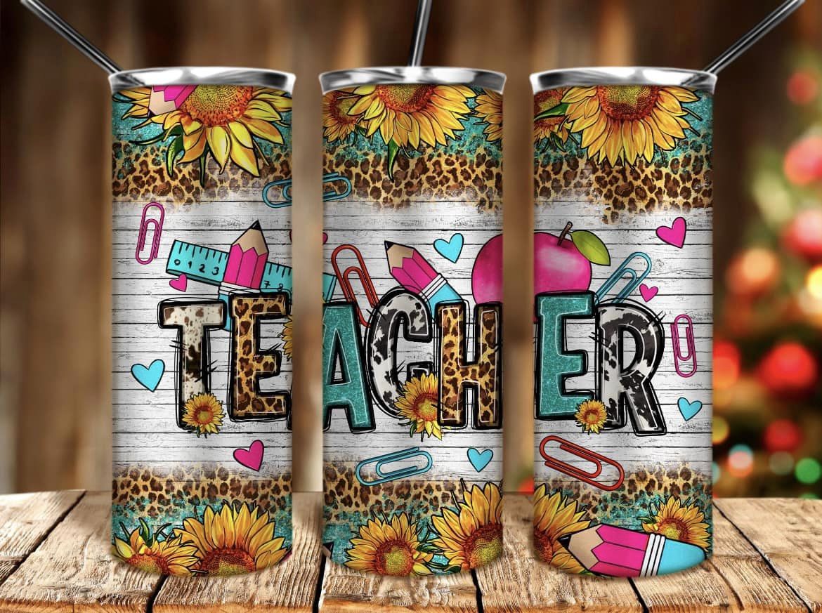 Teacher Sunflower 20oz Stainless Steel Tumbler