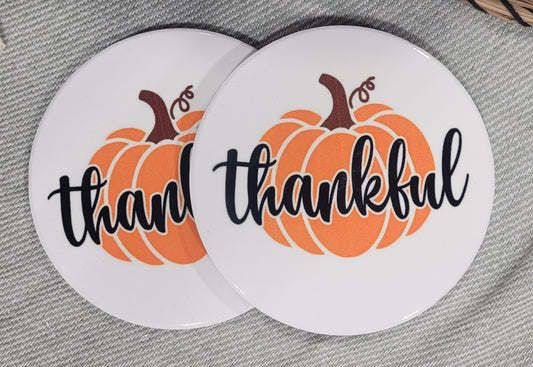 Ceramic Coaster - Thankful Pumpkin