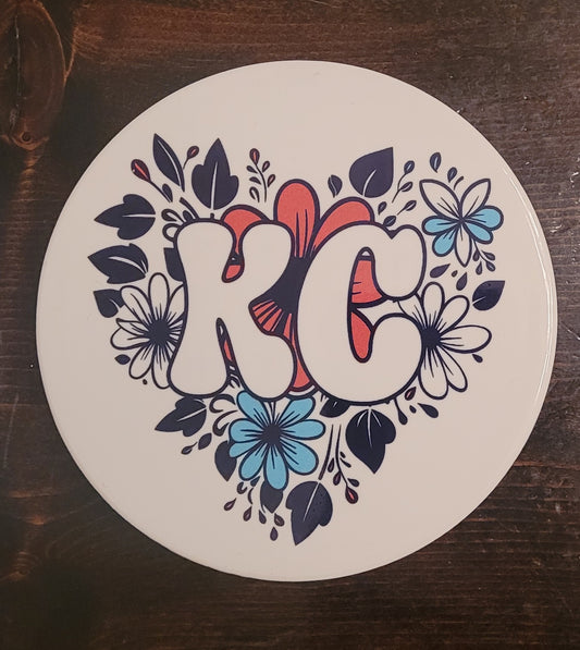 Ceramic Coaster - KC Current Heart