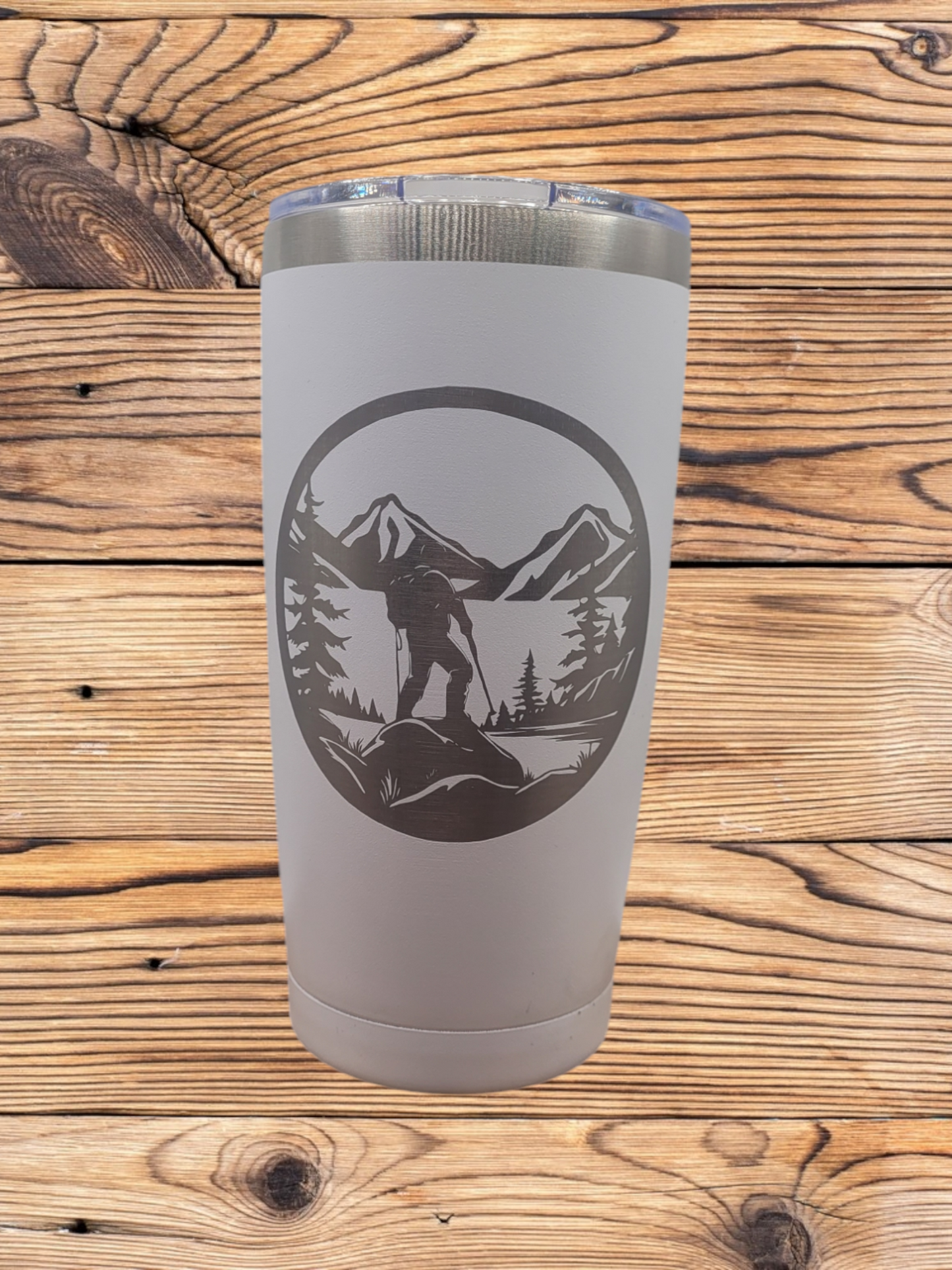 20oz Engraved Tumbler - Hiker Design