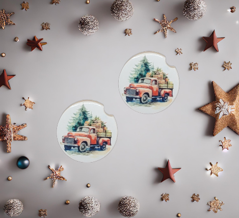 Red Truck Car Coasters