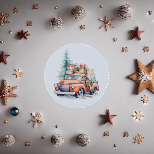 Ceramic Coaster - Christmas Truck