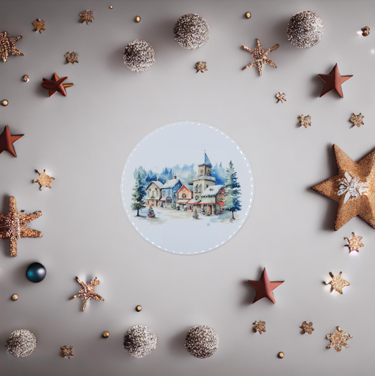 Ceramic Coaster - Christmas Village